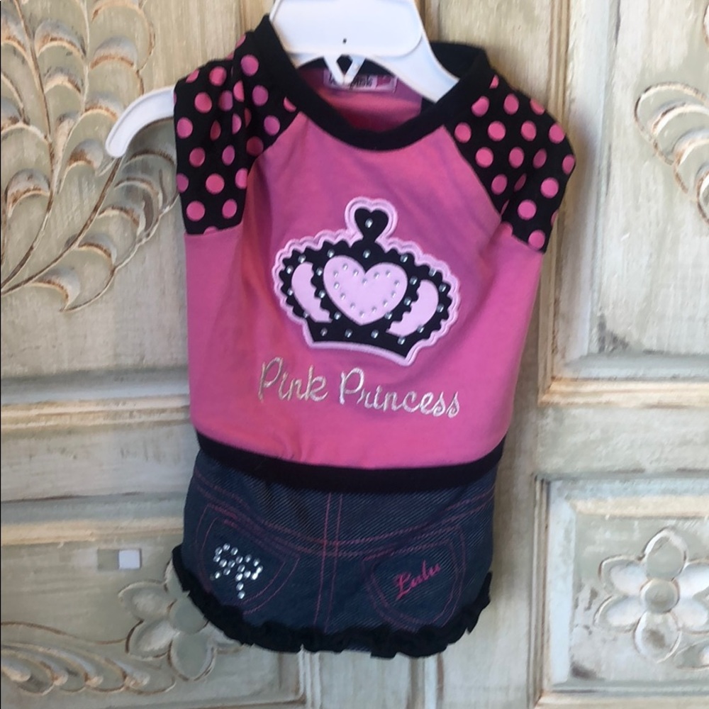 Pink and black dog dress
